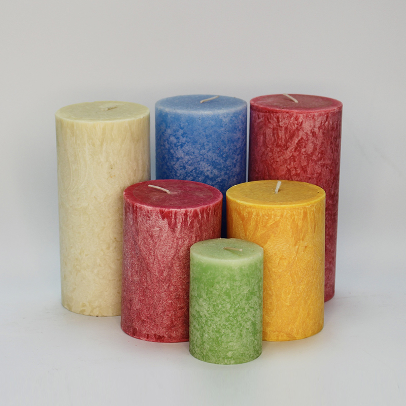 mottled color candles