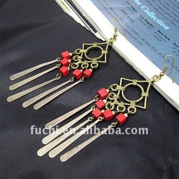 Alloy earring vintage earring with beads charm