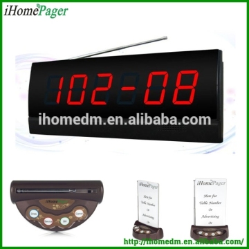 Restaurant wireless voice paging system digital display receiver