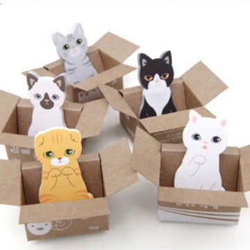 Cartoon Cute Cardboard Cat Memo Pad and Sticker