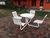 Metal aluminum powder coated garden use aluminum table chair and garbage