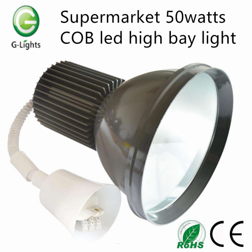 Supermercado 50watts COB led alta luz de bahía