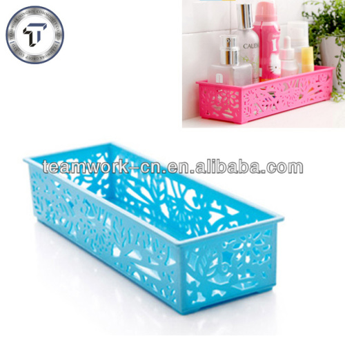 Colorful small bathroom plastic storage baskets