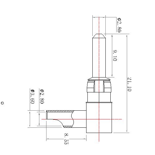 CP11M-1RX 1 POWER PIN RIGHT ANGLE SOLDER MALE CONTACT(work in coaxial) 