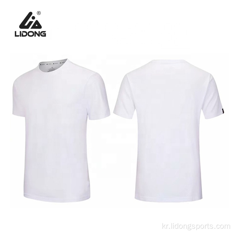 흰색 티셔츠 여자 남자 평범한 스포츠 티셔츠