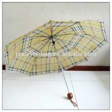 Yellowish brown 3 folding large market umbrella