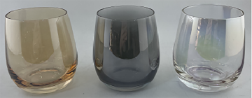 Stemless Wine Glass With Plating Amber