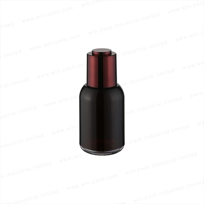 Win-Pack High Quality Essential Oil Press Dorpper Acrylic Bottle with Dark Amber Skin Care Countainer Packaging