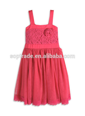 Spaghetti strap children boutique girl dress one piece girls party dresses