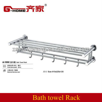 SUS304 SS towel racks standing bath towel rack with clothes hooks