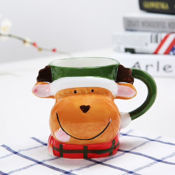 Ceramic Bear Fruit Mug with Lid and Straw - 400ml Capacity