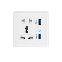 Tuya Universal WiFi Smart Socket with Quick Charge 3.0 USB - White