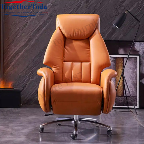 Leather metal swivel chair for office boss chair