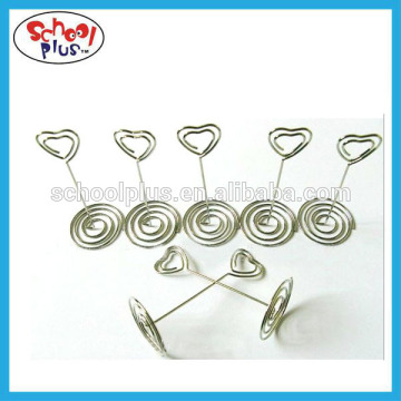 Heart shape name plate clip metal card holder standing clip