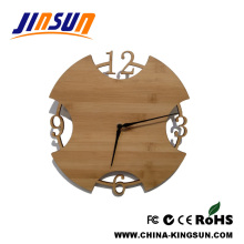 Simple Round Shape Wall Clock Bamboo