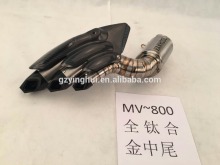 High performance titanium exhaust slip on system for Agusta MV 800