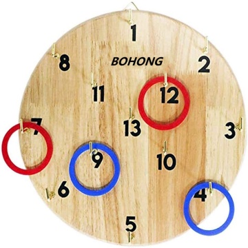 Wooden Hookey Board: Wall Ring Toss Game for Kids
