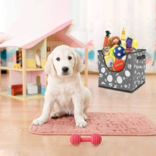 Pet Storage Box Dog Toy Basket for Organizing Dog Cat Toys and Pet Accessories