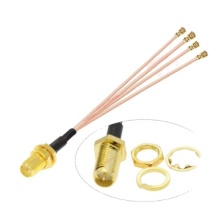 RG178 with 4*IPEX-1 to SMA Female Cable, 20CM