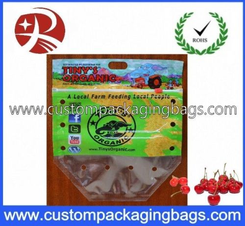 Clear Plastic Fruit Packaging Bags With Slider Zipper For Apple