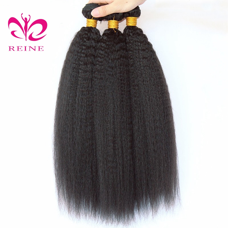 REINE Wholesale 10a grade virgin kinky straight human hair,unprocessed brazilian kinky straight hair weave