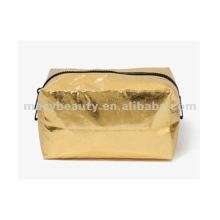 Deluxe distressed metallic makeup bag