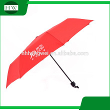 Single color 3 fold 190t fabric folding 21x8k Pongee polyester Material advertising umbrella