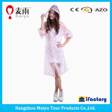 dot printing sexy girls plastic pvc rain coat OEM welcome