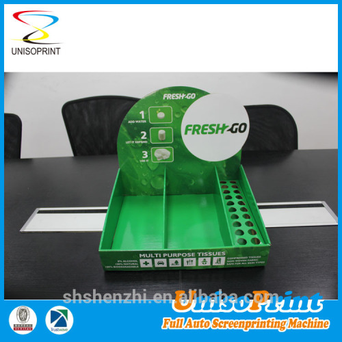 custom digtal printing paper counter top display rack