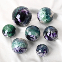 Hand-Polished Natural Fluorite Sphere