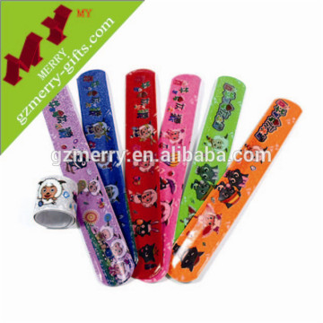 DIY colorful logo reflective slap bracelet wholesale