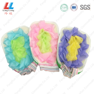 Swanky mesh sponge gloves cleaning item