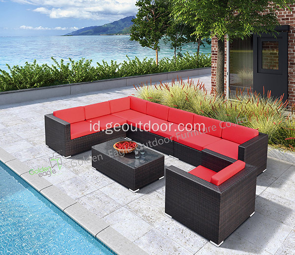 Tahan cuaca luar Sofa set-rotan furniture (S0009)