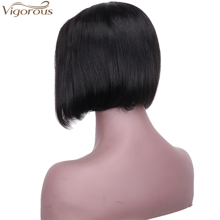 Vigorous Top Quality Short Bob Middle Part Lace Frontal Wigs 10 Inches Straight Black Human hair Wigs For Women Wholesale Price