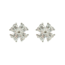 Four Leaf Clover Cubic Zirconia Stud Earrings