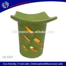 newest unique design cup shape green ceramic aromatherapy candle oil burner,tealight oil burner,essence oil burner