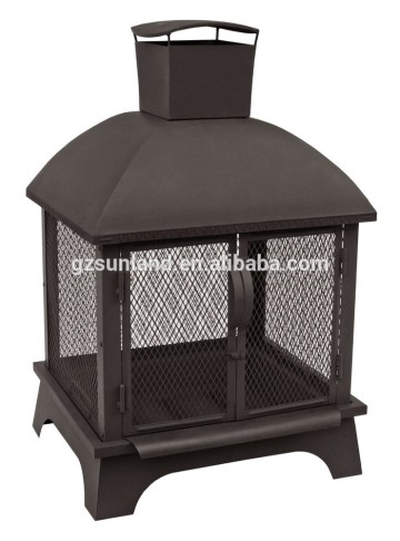 Black Outdoor Fireplace