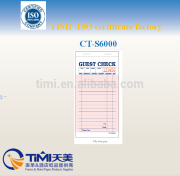 CT-S6000 Guest Check, server pad ,order pad , waiter pad