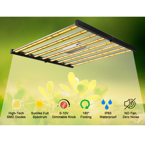 Pliegue 8 640W LED Grow Light para interiores