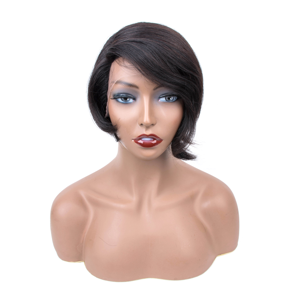 Cute And Stylis 10A Nature Color Straight Cheap Fashionable 4 Inch Short Brazilian Hair Wigs Wholesale In Stock,100% Human Hair