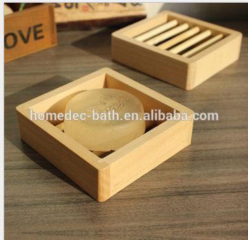 Eco- friendly bamboo /wood Square soap dish made in China