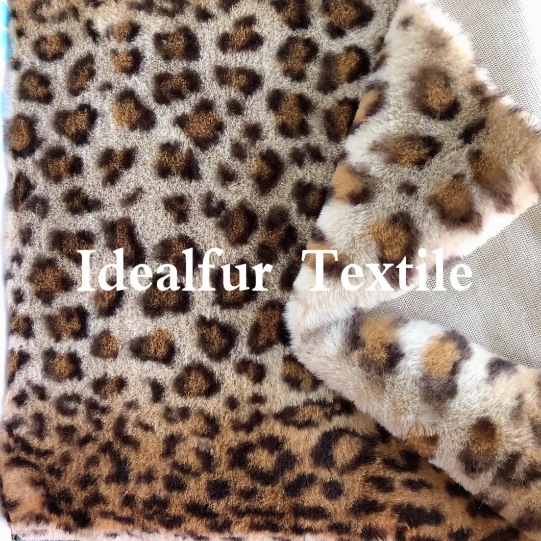 New Leopard Printed Imitation Fake Rabbit Fur