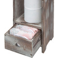 Rustic Wood Toilet Paper Holder Tissue Bathroom Shelf