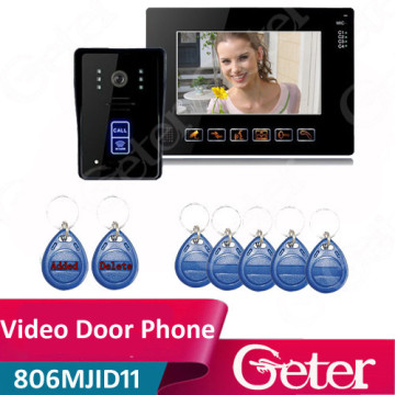 9" Color Monitor Touch Key Video Door Phone Doorbell Intercom System IR Camera