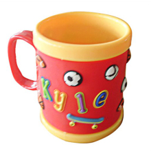 sport style colorful words engraved cool football pattern 3D silicone mug