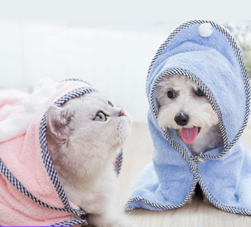 Cotton soft cozy pet dog bathrobe