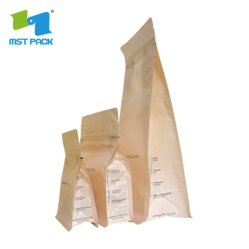 biodegradable digital printing kraft paper coffee bags with valve