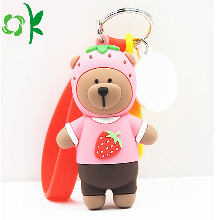 New Style Cartoon Bear Bag Holder Silicone Keychains