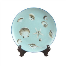 Ceramic Shell Plates - 9 Inch Hand Painted Decorative Wall Hanging
