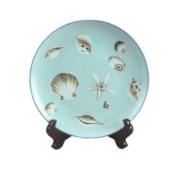 Ceramic Shell Plates - 9 Inch Hand Painted Decorative Wall Hanging